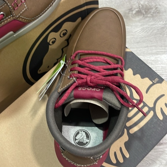 Crocs Beach line Boat Chukka Hazelnut Brick Red Men’s Shoes NEW - Picture 3 of 14